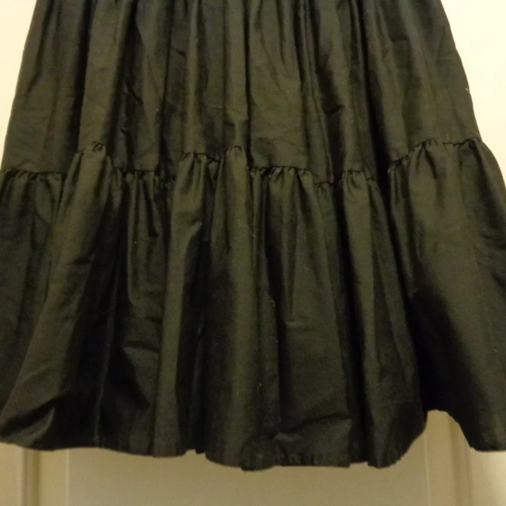 RETRO PINUP PETTICOTT PRAIRIE SQUARE DANCE SHORTER TIERED FULL SKIRT M